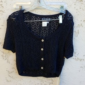 Kenar Studio Black crop sweater M NWT